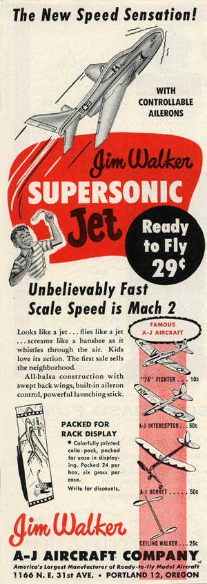 Magazine advertisement for the American Junior SuperSonic Jet